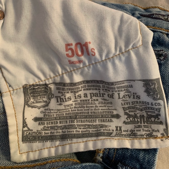 NWOT Levi’s 501 Skinny - Picture 5 of 5